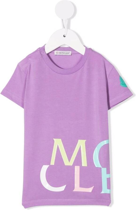 Moncler Enfant T-shirt met logoprint Paars