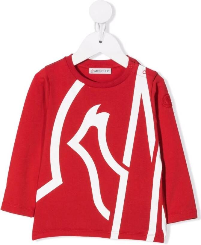 Moncler Enfant T-shirt met logoprint Rood
