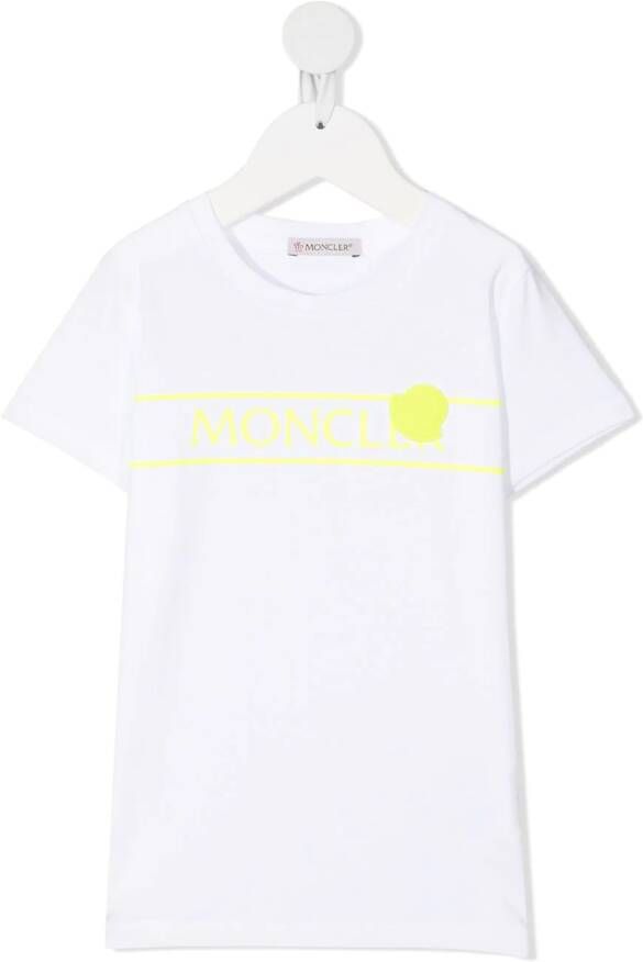 Moncler Enfant T-shirt met logoprint Wit