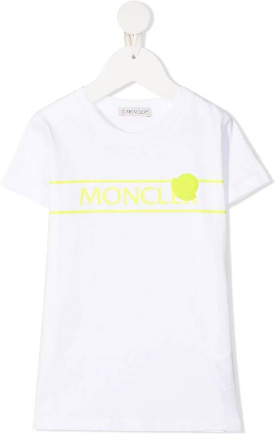 Moncler Enfant T-shirt met logoprint Wit