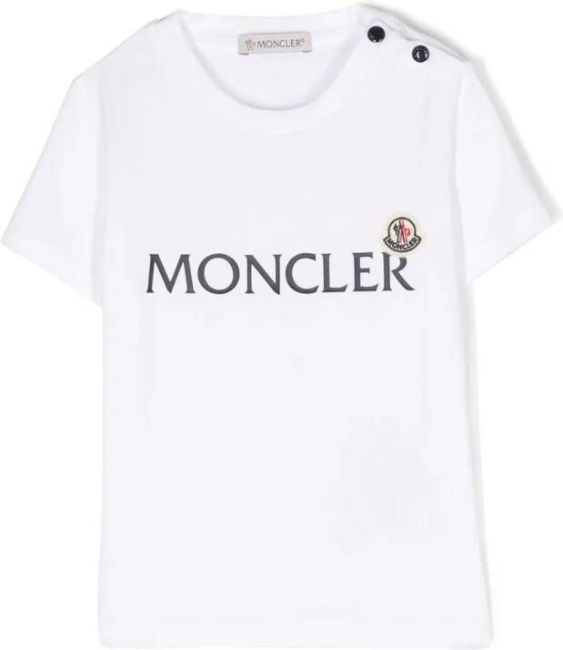Moncler Enfant T-shirt met logoprint Wit