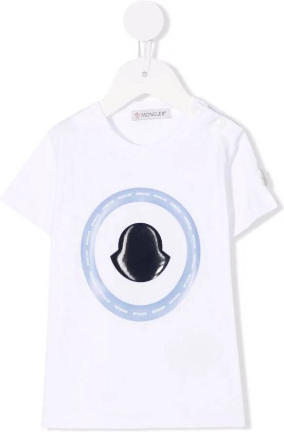 Moncler Enfant T-shirt met logoprint Wit