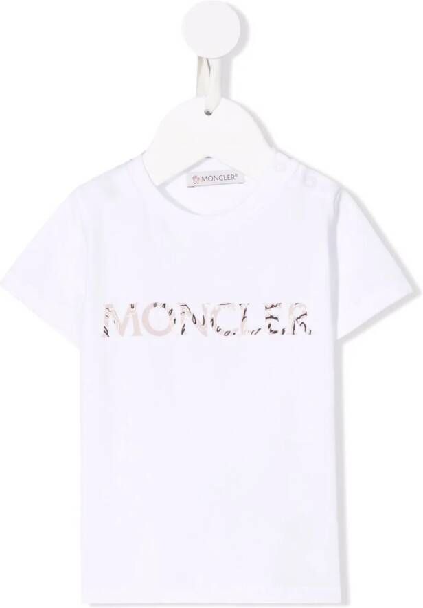 Moncler Enfant T-shirt met logoprint Wit