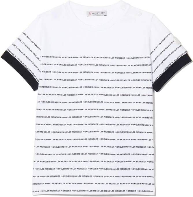 Moncler Enfant T-shirt met logoprint Wit