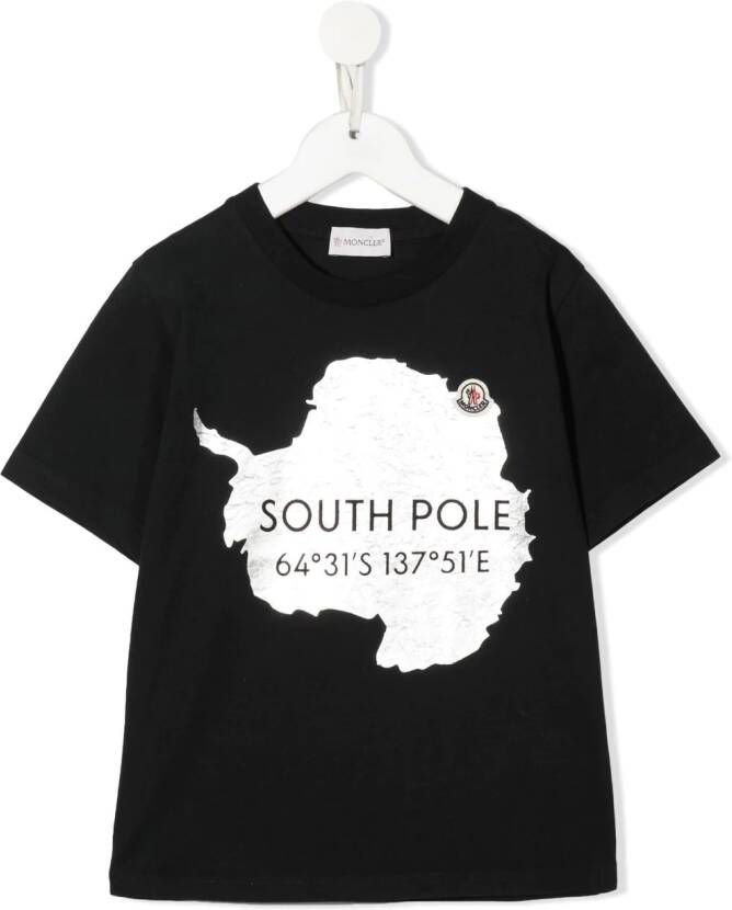Moncler Enfant T-shirt met print Zwart