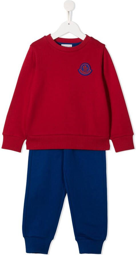 Moncler Enfant Trainingsbroek met geborduurd logo Rood
