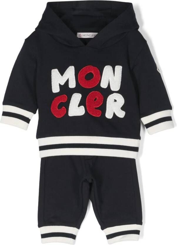 Moncler Enfant Trainingspak met logoprint Blauw