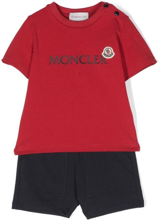 Moncler Enfant Trainingspak met logoprint Rood