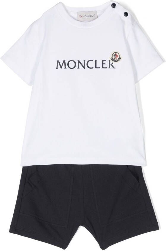 Moncler Enfant Trainingspak met logoprint Wit
