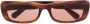 Moncler Eyewear Zonnebril met rechthoekig montuur Bruin - Thumbnail 1