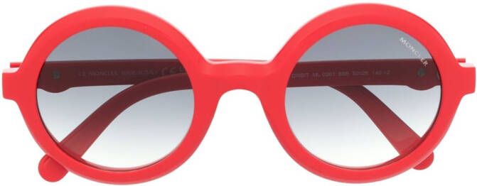 Moncler Eyewear Zonnebril met rond montuur Rood
