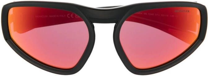 Moncler Eyewear Pentragra zonnebril met schild montuur Zwart