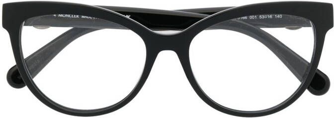 Moncler Eyewear Bril met rond montuur Zwart