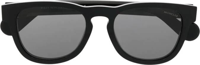 Moncler Eyewear Zonnebril met logoplakkaat Zwart