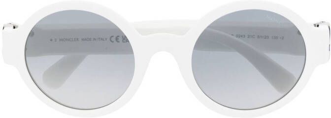 Moncler Eyewear Zonnebril met rond montuur Wit