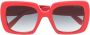 Moncler Eyewear Zonnebril met vierkant montuur Rood - Thumbnail 1