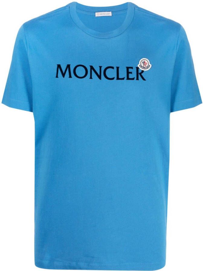 Moncler T-shirt met logo Blauw