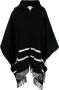 Moncler Cape met franje Zwart - Thumbnail 1