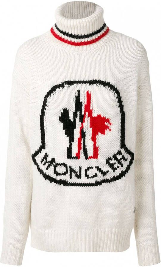 Moncler Gamme Rouge logopatch trui met ronde hals Wit