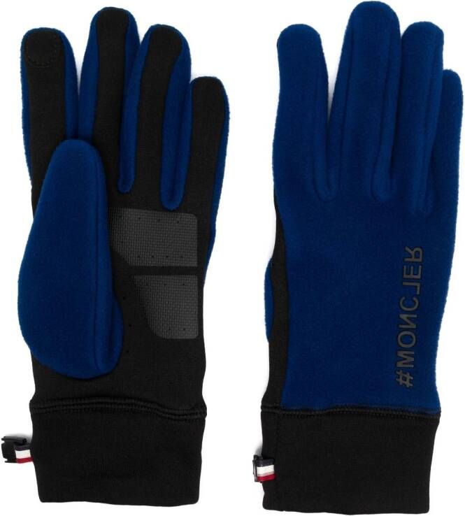 Moncler Grenoble Handschoenen met logoprint Blauw