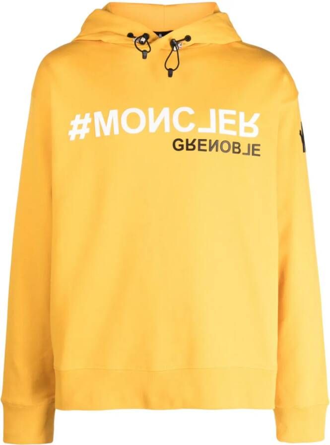 Moncler Grenoble Hoodie met logo-reliëf Geel