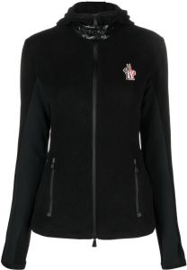 Moncler Grenoble logo-patch hooded jacket Zwart