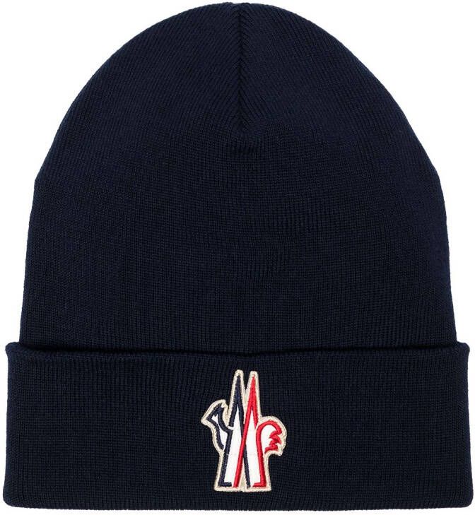 Moncler Grenoble Muts met logopatch Blauw