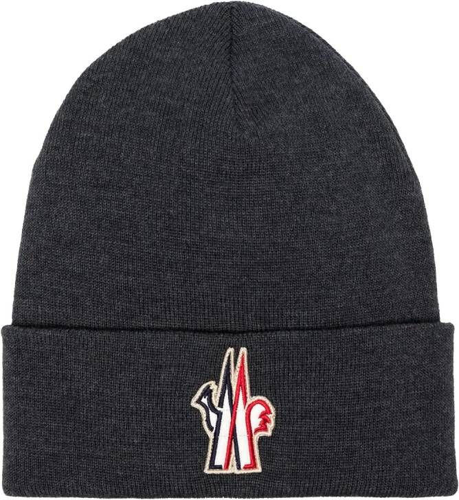 Moncler Grenoble Muts met logopatch Grijs