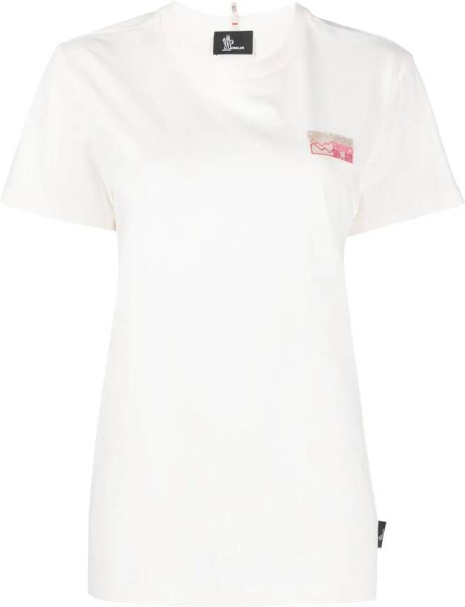 Moncler Grenoble T-shirt met geborduurd logo Wit