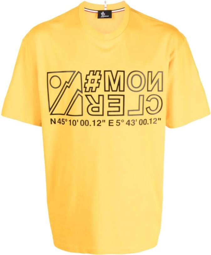 Moncler Grenoble T-shirt met logoprint Geel