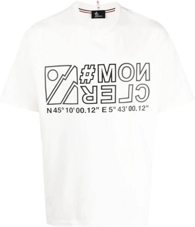 Moncler Grenoble T-shirt met logoprint Wit