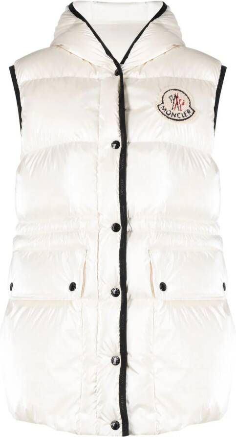 Moncler Bodywarmer met capuchon Wit