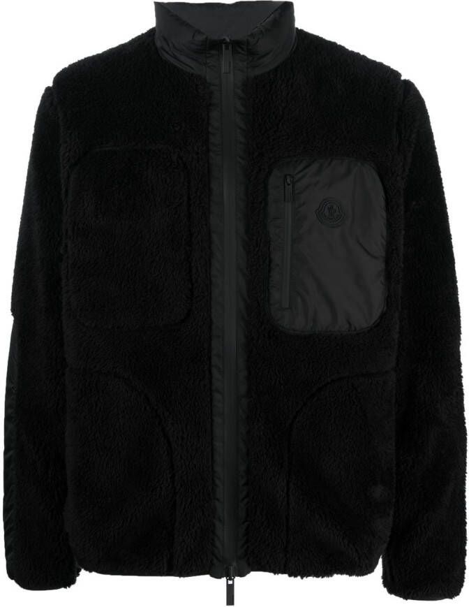Moncler high neck zip-up jacket Zwart