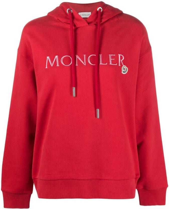 Moncler Hoodie met geborduurd logo Rood