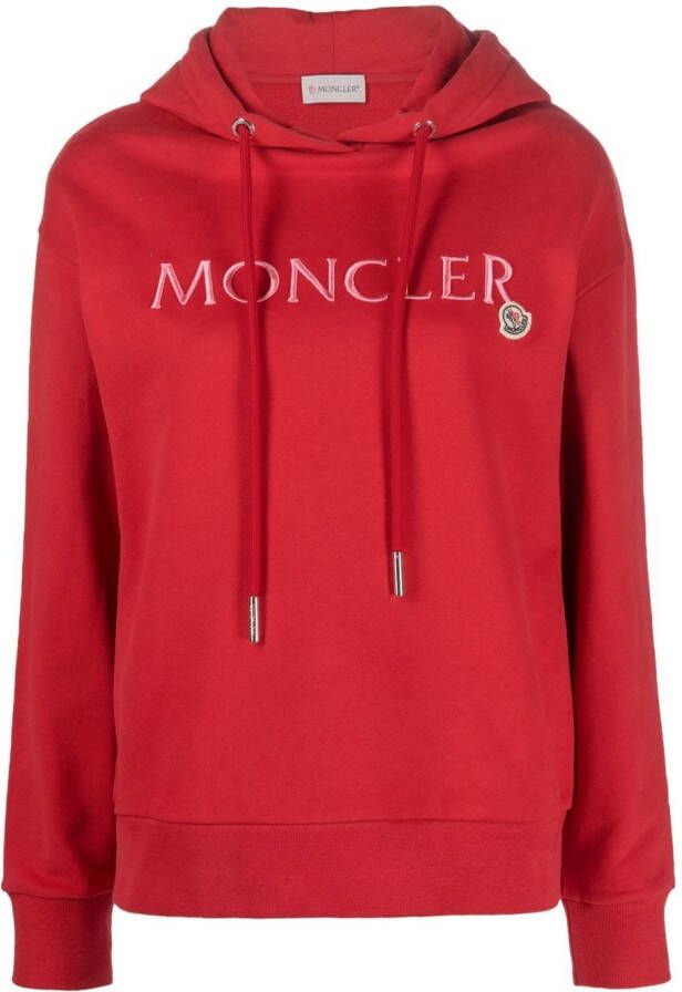 Moncler Hoodie met geborduurd logo Rood