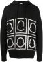 Moncler Hoodie met intarsia logo Zwart - Thumbnail 1