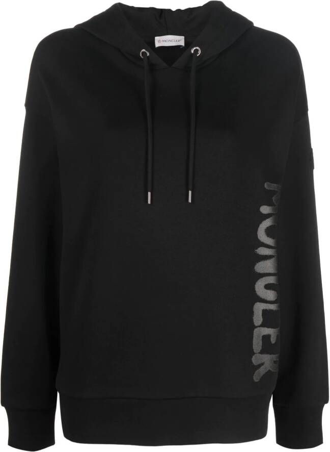 Moncler Hoodie met logoprint Zwart