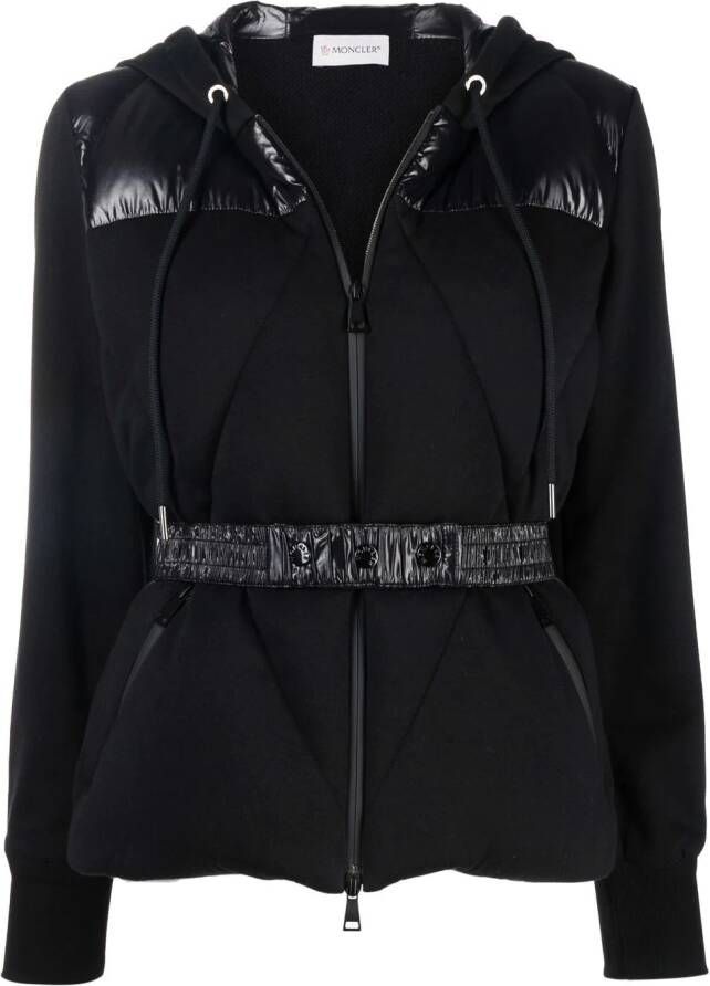 Moncler Hoodie met rits Zwart