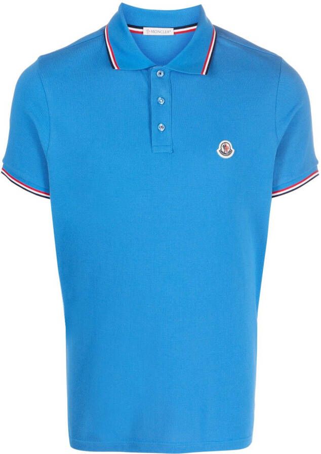 Moncler Poloshirt met logopatch Blauw