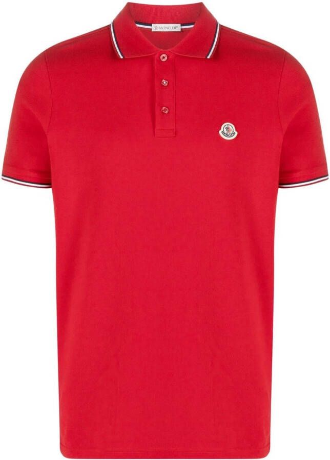 Moncler Poloshirt met logopatch Rood