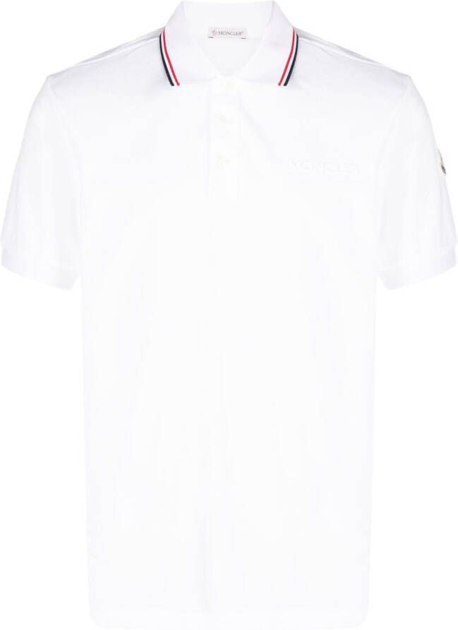 Moncler Poloshirt met logo-reliëf Wit