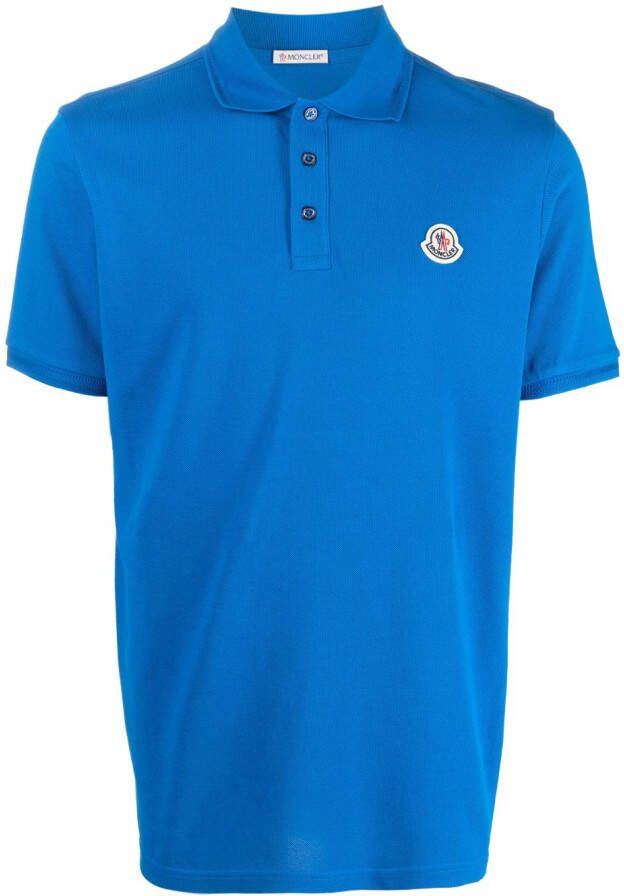 Moncler Poloshirt met geborduurd logo Blauw