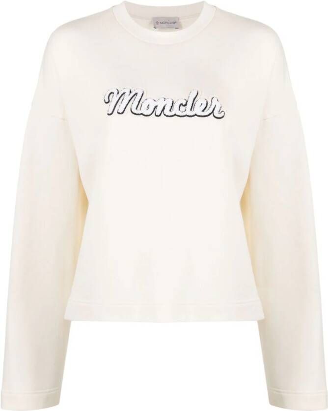 Moncler Sweater met logopatch Beige
