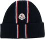 Moncler Muts met logopatch Blauw - Thumbnail 1