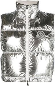 Moncler logo-patch padded gilet Zilver