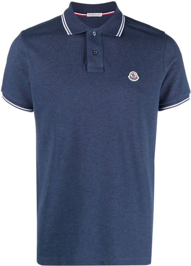 Moncler Poloshirt met logopatch Blauw