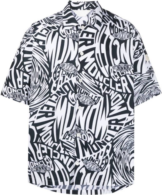 Moncler Overhemd met logoprint Zwart