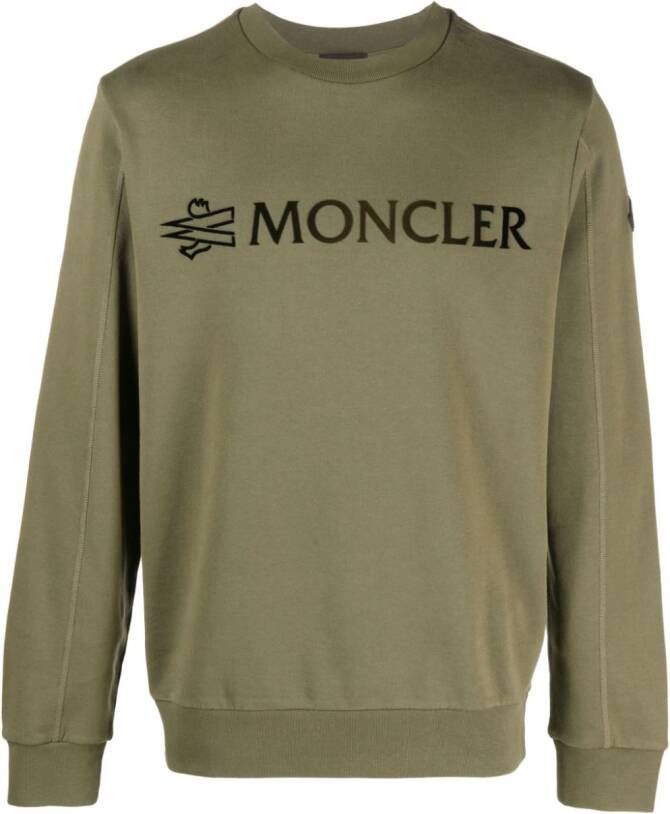 Moncler Sweater met logoprint Groen