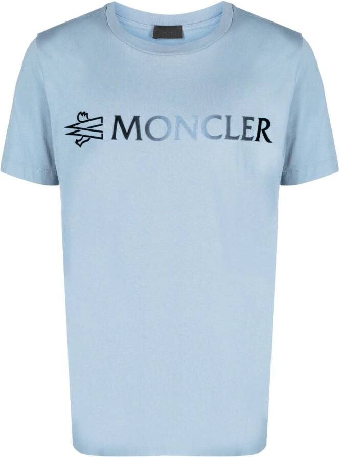 Moncler T-shirt met logoprint Blauw