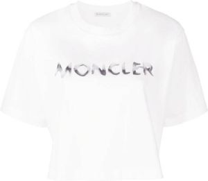 Moncler logo-print cotton T-shirt Wit